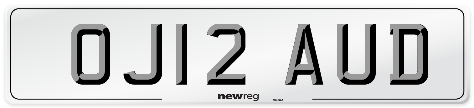 OJ12 AUD Number Plate from New Reg